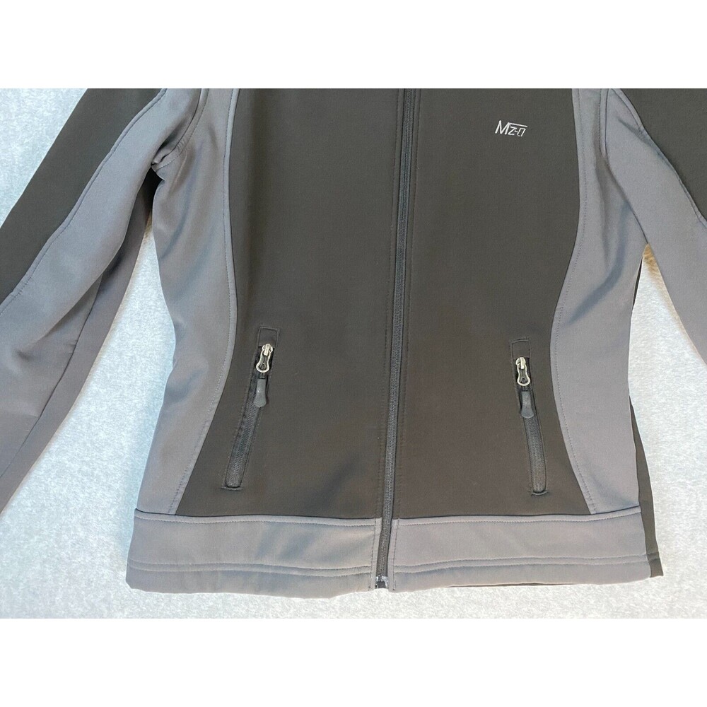Minus Zero Jacket Women's M Black‎ Gray Fleece Lined Stretch Mock Neck Full Zip - Picture 2 of 11